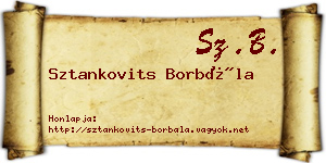 Sztankovits Borbála névjegykártya