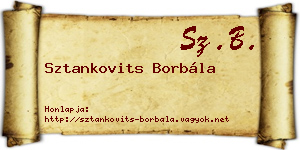 Sztankovits Borbála névjegykártya